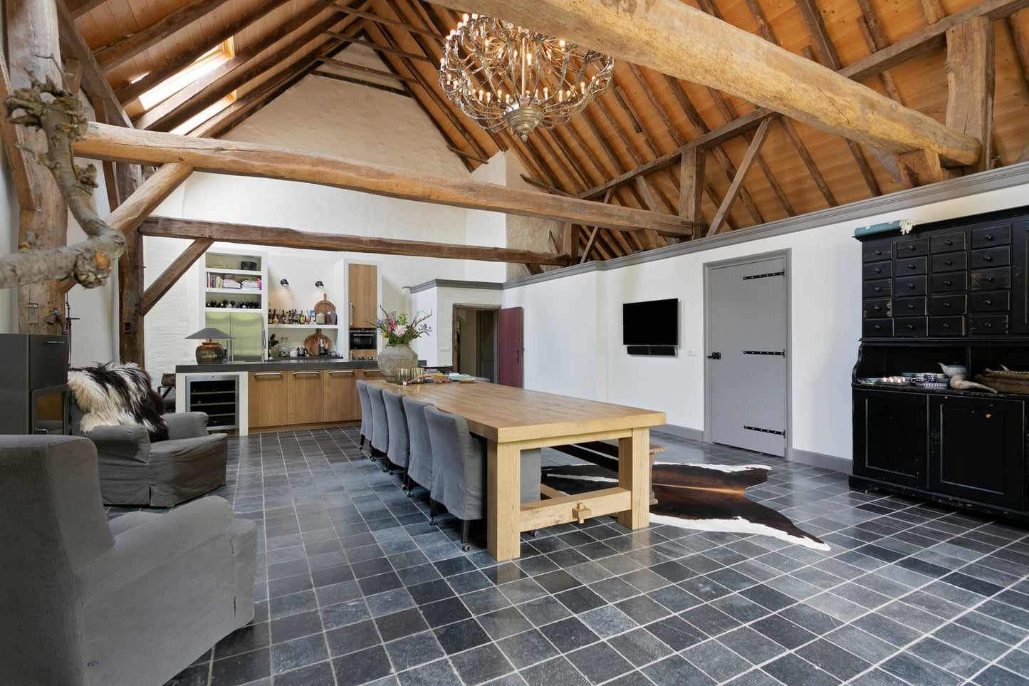 verouderde eiken tafel