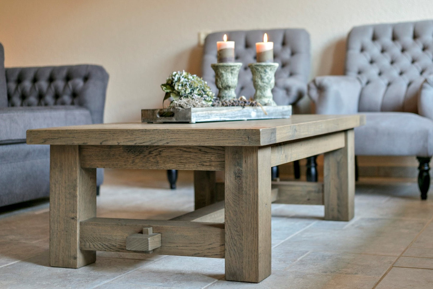 Salontafel eiken rechthoek