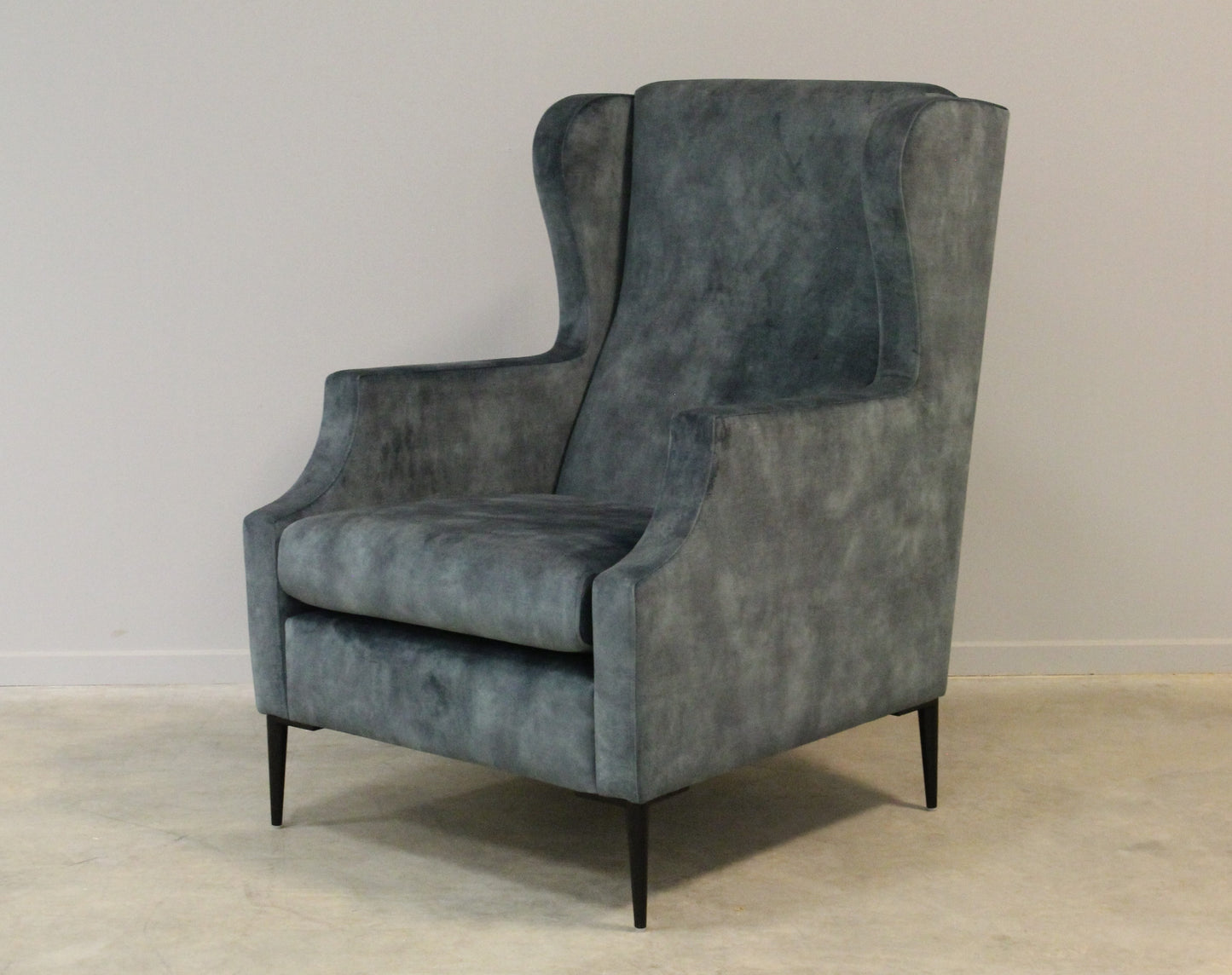 Landelijke fauteuil velvet blauw